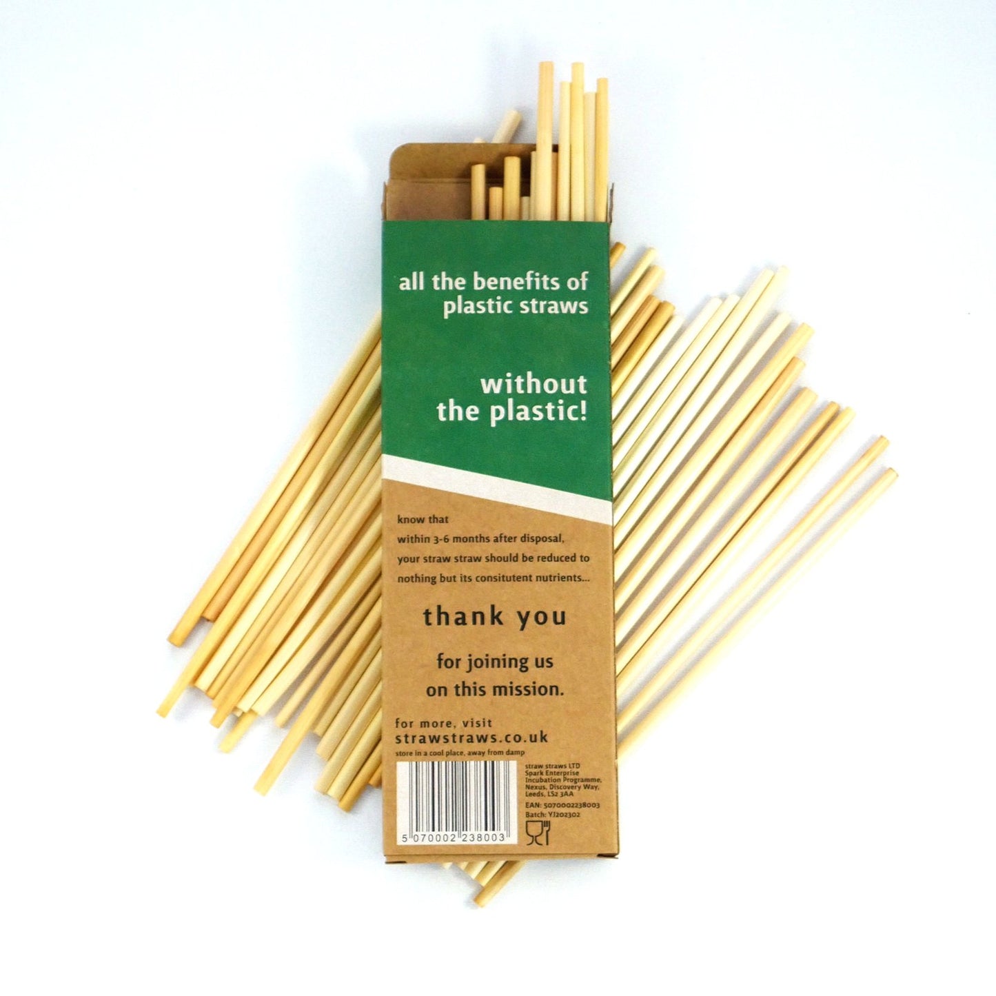 fifty-pack straw straws (20cm) | High Quality Wheat Drinking Straws - 20cm / 4-6mm - Wheat Drinking Straws